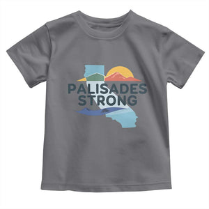 Palisades Strong Toddler T Shirt Support California LA Relief TS02 Charcoal Print Your Wear