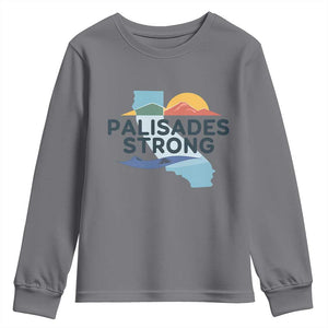 Palisades Strong Youth Sweatshirt Support California LA Relief TS02 Charcoal Print Your Wear