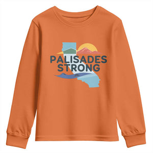 Palisades Strong Youth Sweatshirt Support California LA Relief TS02 Orange Print Your Wear