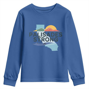 Palisades Strong Youth Sweatshirt Support California LA Relief TS02 Royal Blue Print Your Wear