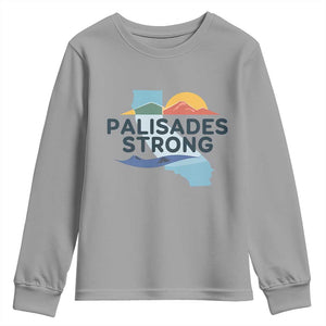 Palisades Strong Youth Sweatshirt Support California LA Relief TS02 Sport Gray Print Your Wear