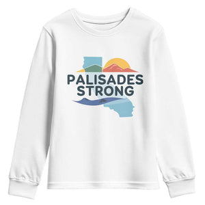 Palisades Strong Youth Sweatshirt Support California LA Relief TS02 White Print Your Wear