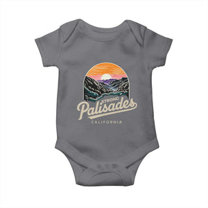 Palisades Strong Baby Onesie Support California LA Relief Vintage TS02 Charcoal Print Your Wear