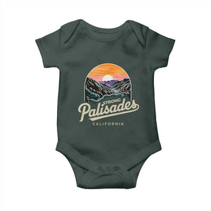 Palisades Strong Baby Onesie Support California LA Relief Vintage TS02 Dark Forest Green Print Your Wear