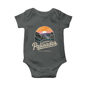 Palisades Strong Baby Onesie Support California LA Relief Vintage TS02 Dark Heather Print Your Wear