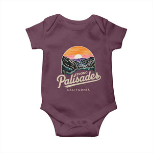 Palisades Strong Baby Onesie Support California LA Relief Vintage TS02 Maroon Print Your Wear