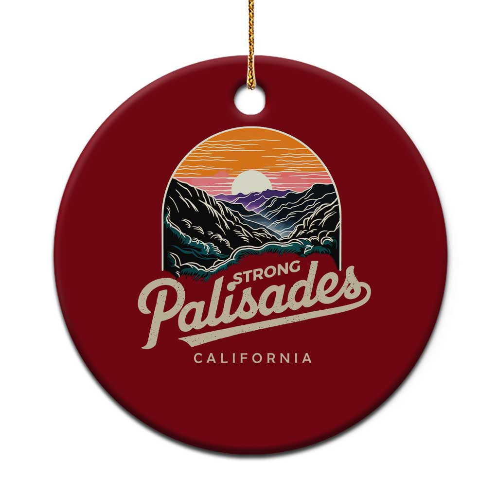 Palisades Strong Ceramic Ornament Support California LA Relief Vintage TS02 1pc Red Print Your Wear