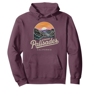 Palisades Strong Hoodie Support California LA Relief Vintage TS02 Maroon Print Your Wear