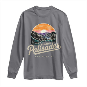 Palisades Strong Long Sleeve Shirt Support California LA Relief Vintage TS02 Charcoal Print Your Wear