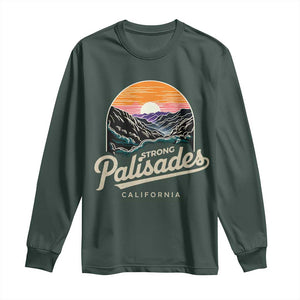 Palisades Strong Long Sleeve Shirt Support California LA Relief Vintage TS02 Dark Forest Green Print Your Wear