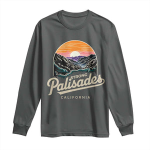 Palisades Strong Long Sleeve Shirt Support California LA Relief Vintage TS02 Dark Heather Print Your Wear