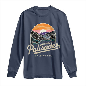 Palisades Strong Long Sleeve Shirt Support California LA Relief Vintage TS02 Navy Print Your Wear