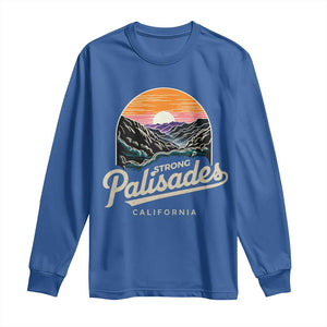 Palisades Strong Long Sleeve Shirt Support California LA Relief Vintage TS02 Royal Blue Print Your Wear