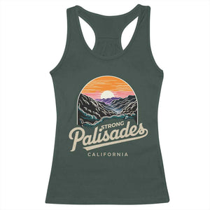 Palisades Strong Racerback Tank Top Support California LA Relief Vintage TS02 Dark Forest Green Print Your Wear