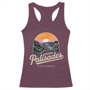 Palisades Strong Racerback Tank Top Support California LA Relief Vintage TS02 Maroon Print Your Wear