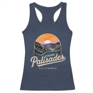 Palisades Strong Racerback Tank Top Support California LA Relief Vintage TS02 Navy Print Your Wear