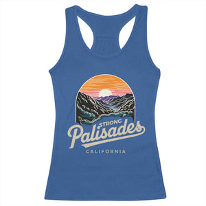 Palisades Strong Racerback Tank Top Support California LA Relief Vintage TS02 Royal Blue Print Your Wear