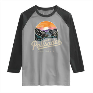 Palisades Strong Raglan Shirt Support California LA Relief Vintage TS02 Sport Gray Black Print Your Wear