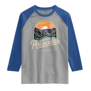 Palisades Strong Raglan Shirt Support California LA Relief Vintage TS02 Sport Gray Royal Print Your Wear