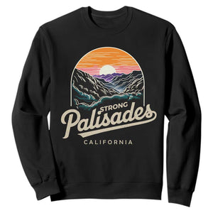 Palisades Strong Sweatshirt Support California LA Relief Vintage TS02 Black Print Your Wear