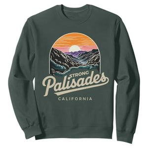 Palisades Strong Sweatshirt Support California LA Relief Vintage TS02 Dark Forest Green Print Your Wear