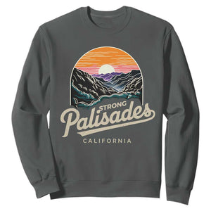 Palisades Strong Sweatshirt Support California LA Relief Vintage TS02 Dark Heather Print Your Wear