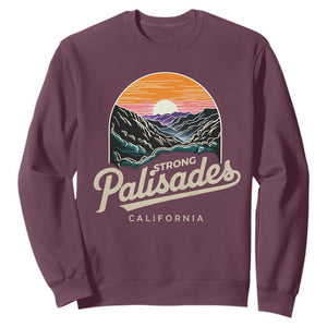 Palisades Strong Sweatshirt Support California LA Relief Vintage TS02 Maroon Print Your Wear