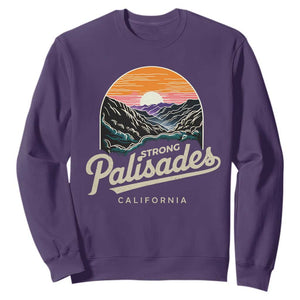 Palisades Strong Sweatshirt Support California LA Relief Vintage TS02 Purple Print Your Wear