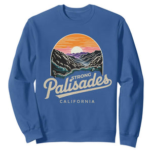 Palisades Strong Sweatshirt Support California LA Relief Vintage TS02 Royal Blue Print Your Wear