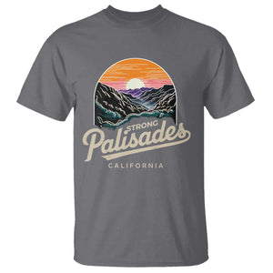 Palisades Strong T Shirt Support California LA Relief Vintage TS02 Charcoal Print Your Wear