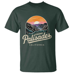 Palisades Strong T Shirt Support California LA Relief Vintage TS02 Dark Forest Green Print Your Wear