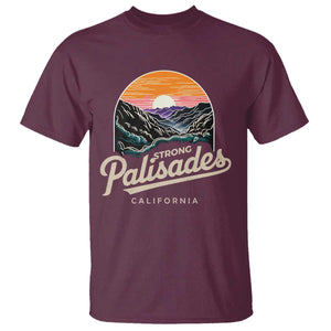 Palisades Strong T Shirt Support California LA Relief Vintage TS02 Maroon Print Your Wear