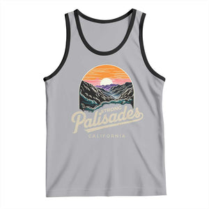 Palisades Strong Tank Top Support California LA Relief Vintage TS02 Athletic Heather Black Print Your Wear