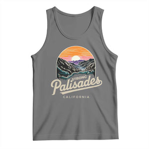 Palisades Strong Tank Top Support California LA Relief Vintage TS02 Black Heather Print Your Wear