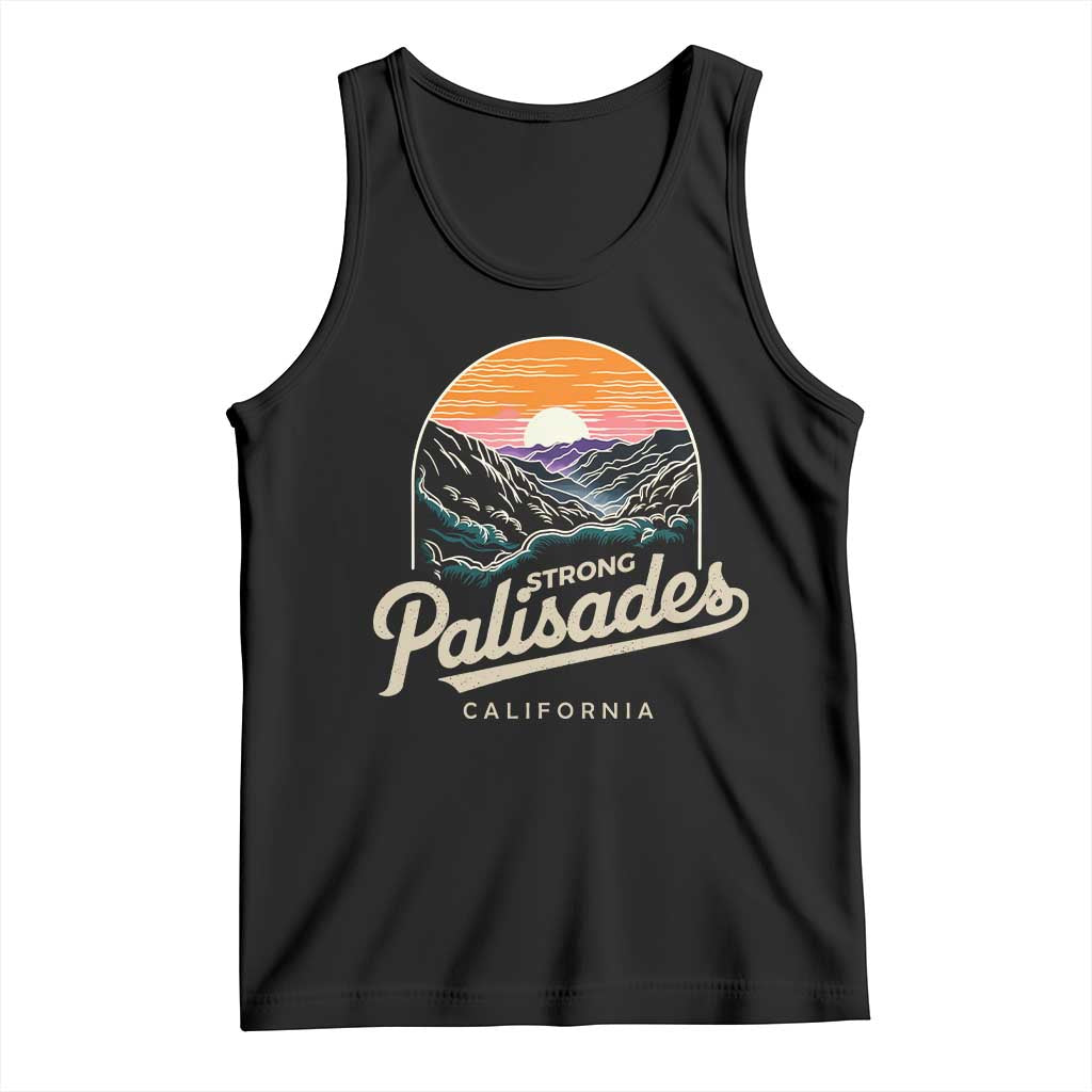 Palisades Strong Tank Top Support California LA Relief Vintage TS02 Black Print Your Wear