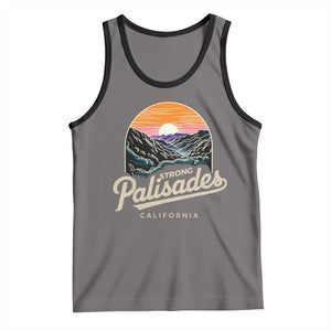 Palisades Strong Tank Top Support California LA Relief Vintage TS02 Deep Heather Black Print Your Wear