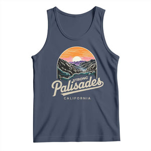 Palisades Strong Tank Top Support California LA Relief Vintage TS02 Navy Print Your Wear