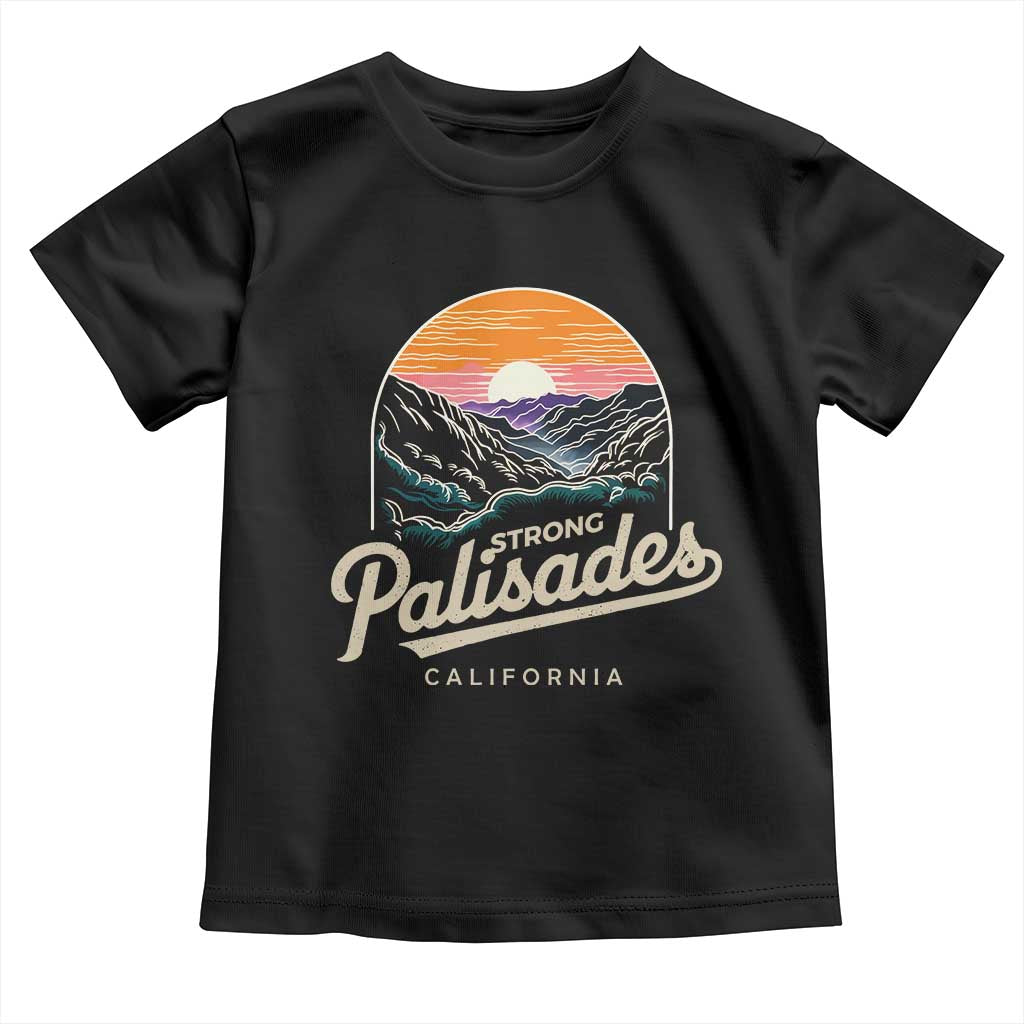 Palisades Strong Toddler T Shirt Support California LA Relief Vintage TS02 Black Print Your Wear