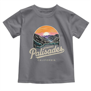 Palisades Strong Toddler T Shirt Support California LA Relief Vintage TS02 Charcoal Print Your Wear