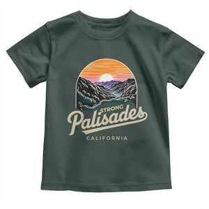 Palisades Strong Toddler T Shirt Support California LA Relief Vintage TS02 Dark Forest Green Print Your Wear