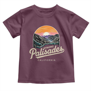 Palisades Strong Toddler T Shirt Support California LA Relief Vintage TS02 Maroon Print Your Wear