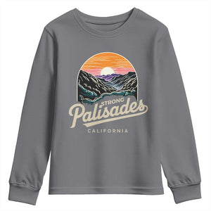 Palisades Strong Youth Sweatshirt Support California LA Relief Vintage TS02 Charcoal Print Your Wear