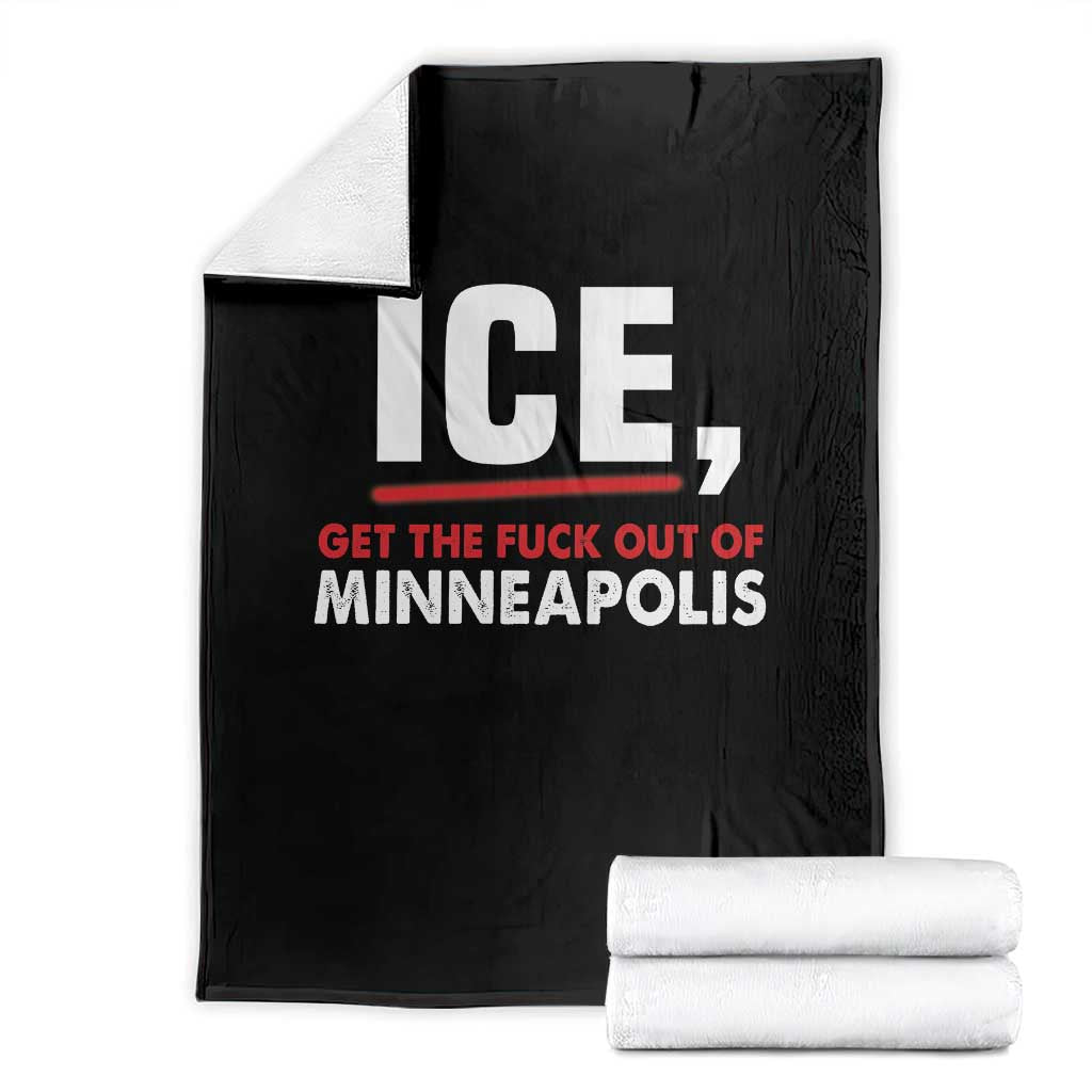 Ice Get The F Out of Minneapolis Throw Blanket Red and White Statement Justice and Resistance Protest TS02 Black Print Your Wear