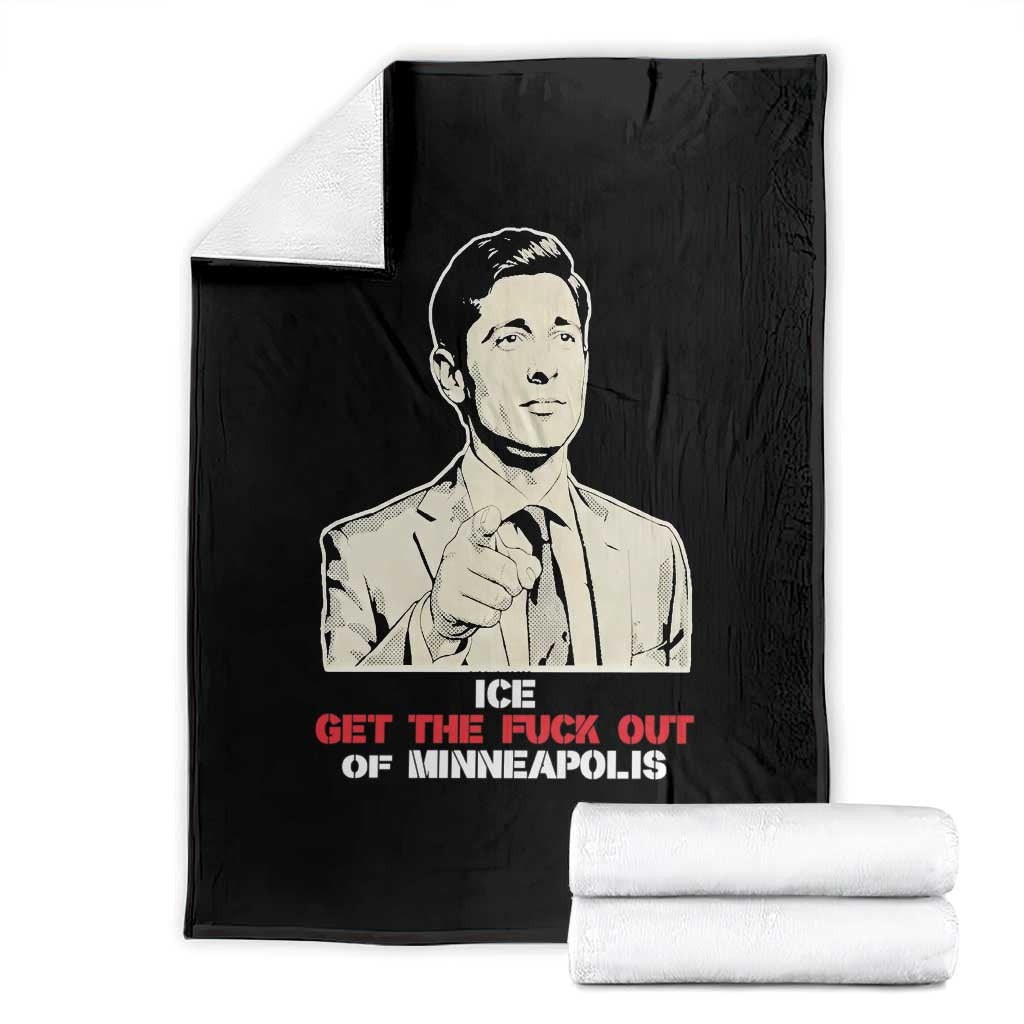 Get The F Out of Minneapolis Throw Blanket Mayor Jacob Saying Civil Resistance TS02 Black Print Your Wear