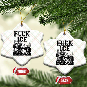 F Ice Riot Protest Graphic Ceramic Ornament Political Resistance Against Ice Violence TS02 Print Your Wear