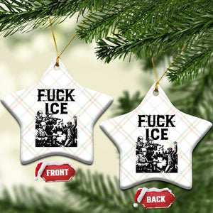 F Ice Riot Protest Graphic Ceramic Ornament Political Resistance Against Ice Violence TS02 Print Your Wear