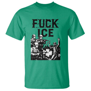 F Ice Riot Protest Graphic T Shirt Political Resistance Against Ice Violence TS02 Irish Green Print Your Wear