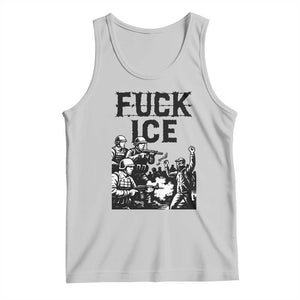 F Ice Riot Protest Graphic Tank Top Political Resistance Against Ice Violence TS02 Ash Print Your Wear