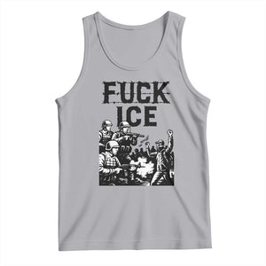 F Ice Riot Protest Graphic Tank Top Political Resistance Against Ice Violence TS02 Athletic Heather Print Your Wear