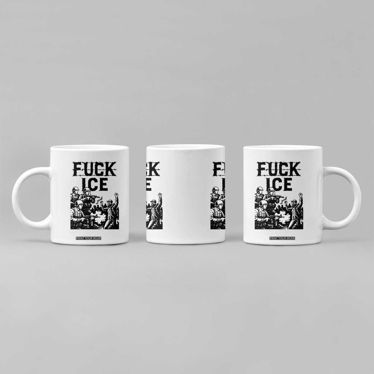 F Ice Riot Protest Graphic Coffee Mug Political Resistance Against Ice Violence TS02 Print Your Wear